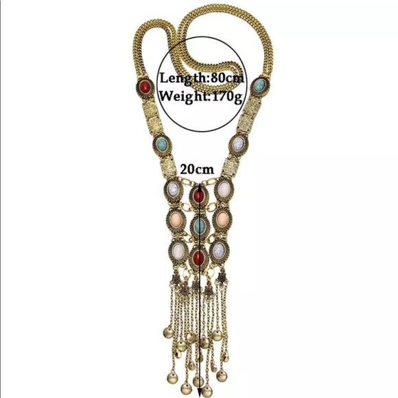 ⭐️Boho tribal statement stone necklace jewelry - Picture 6 of 8